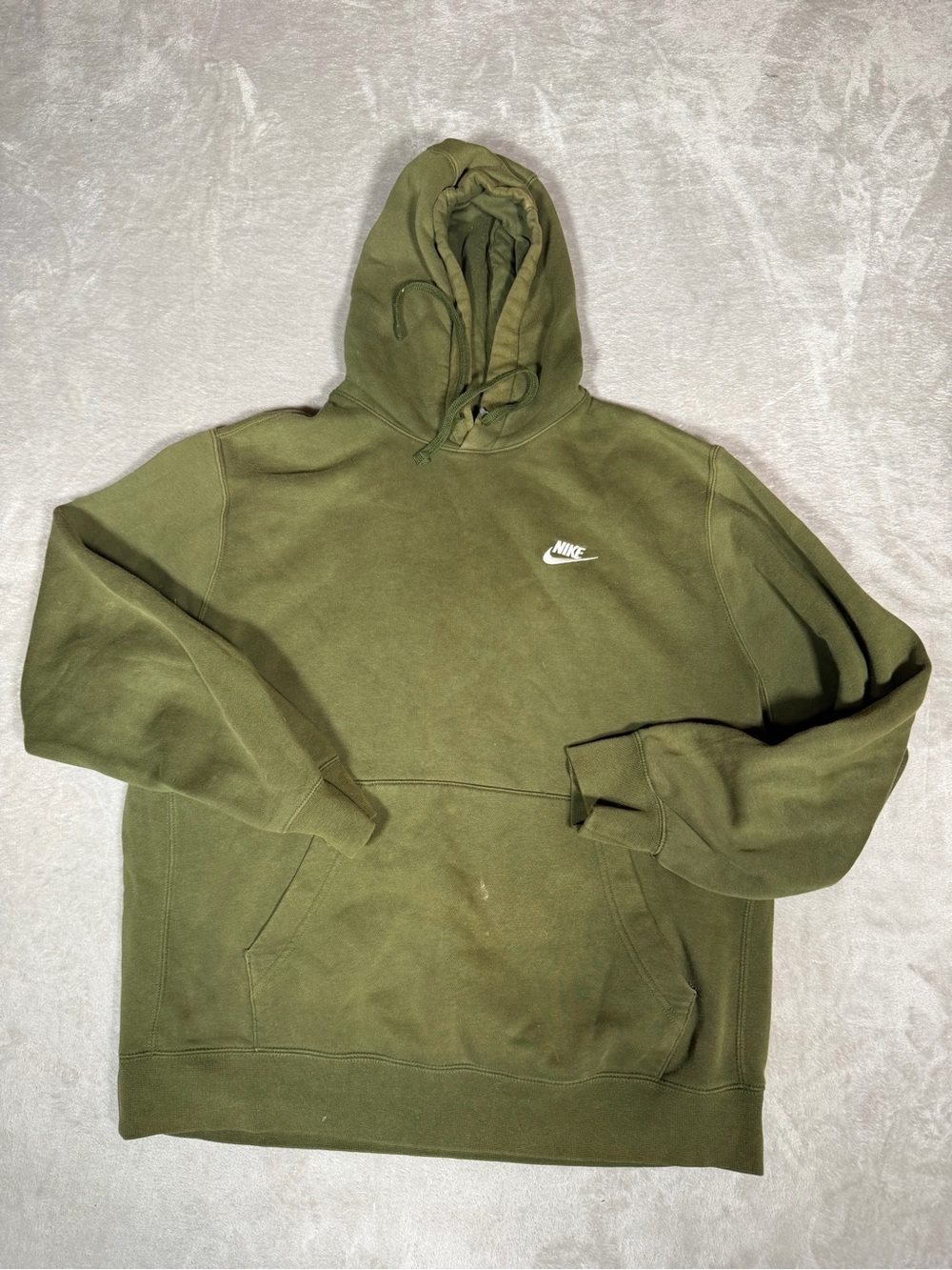 Nike Olive Hooded Sweatshirt with White Swoosh